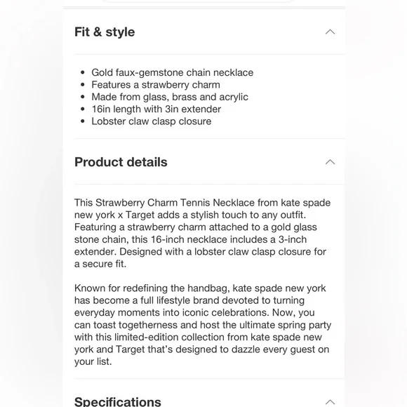 Kate Spade x Target Necklace - Picture 2 of 3